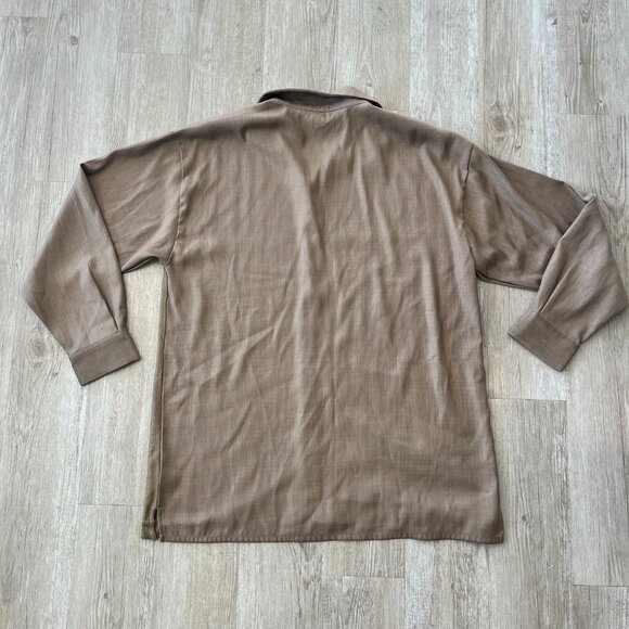 Mens Silversilk Luxe Brown/Tan Button Up Shirt - XL - Picture 5 of 6